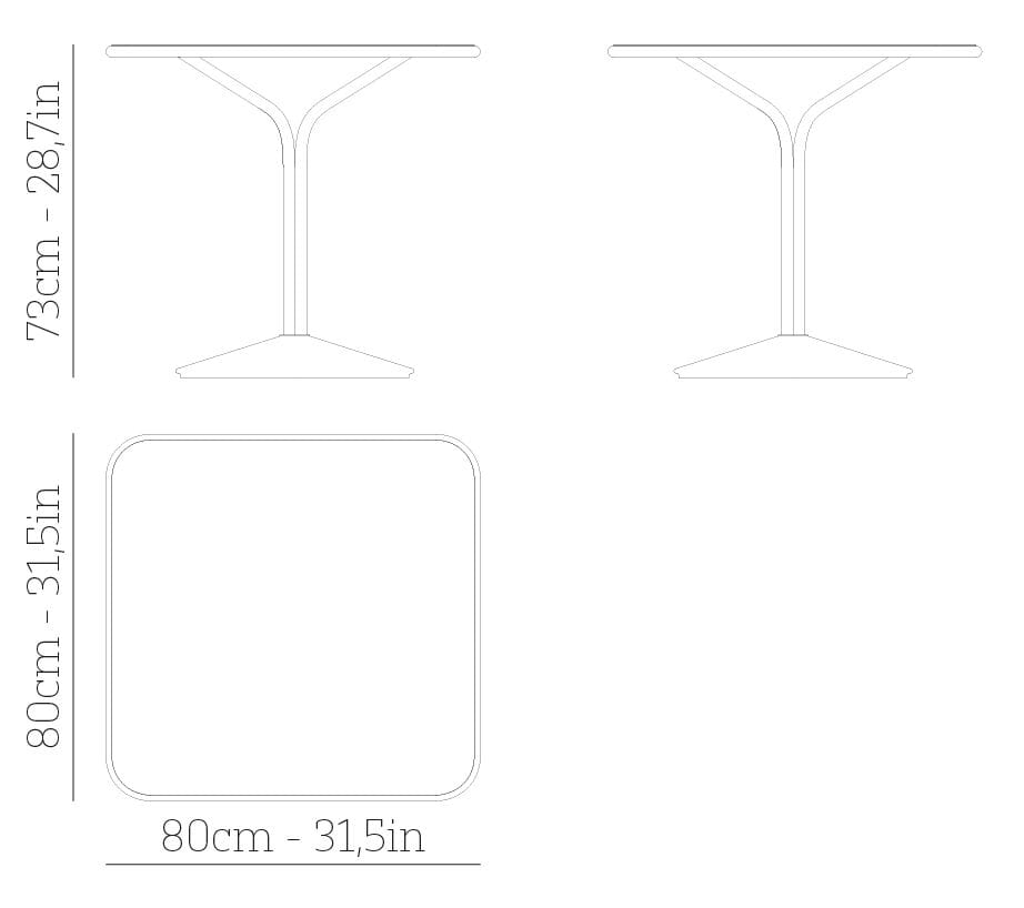 Квадратный стальной стол с порошковым покрытием BABEL D Jos ARCH-00052358 - Вид №4