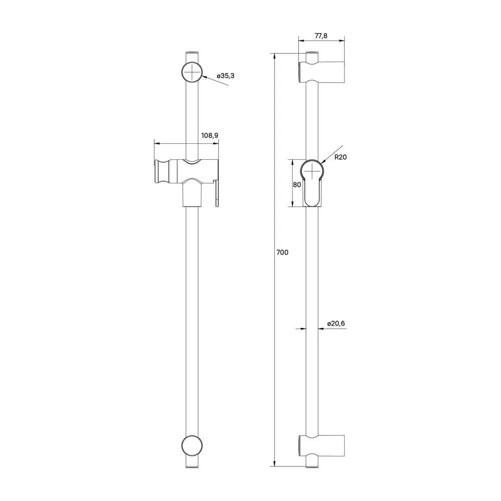 Душевая штанга Iddis Ray 70 см цвет хром STLM-2123256 - Вид №4