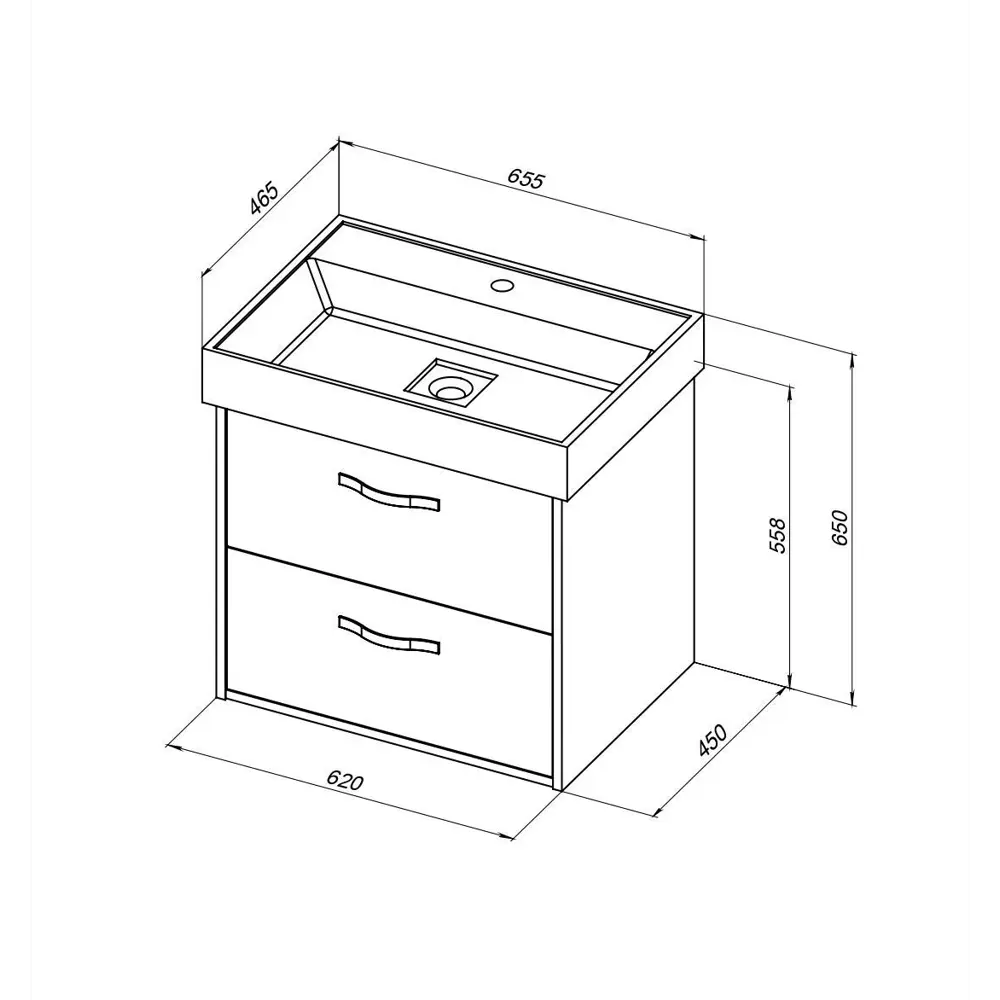 Тумба под раковину Aquanet Инди Вилис подвесная 65 см цвет дуб белый STLM-2045944 - Вид №11