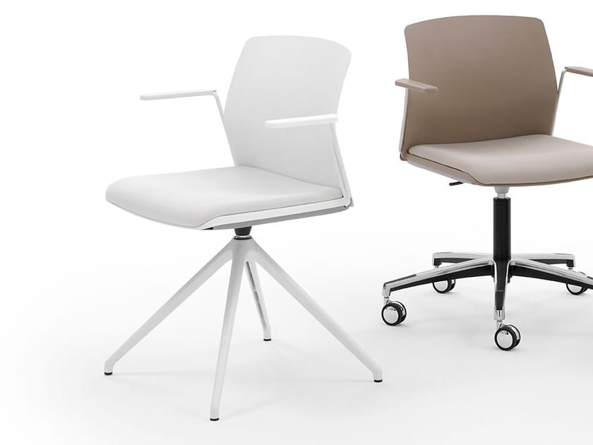 Пластиковый поворотный стул со встроенной подушкой и подлокотниками Diemmebi Весы ARCH-00008809