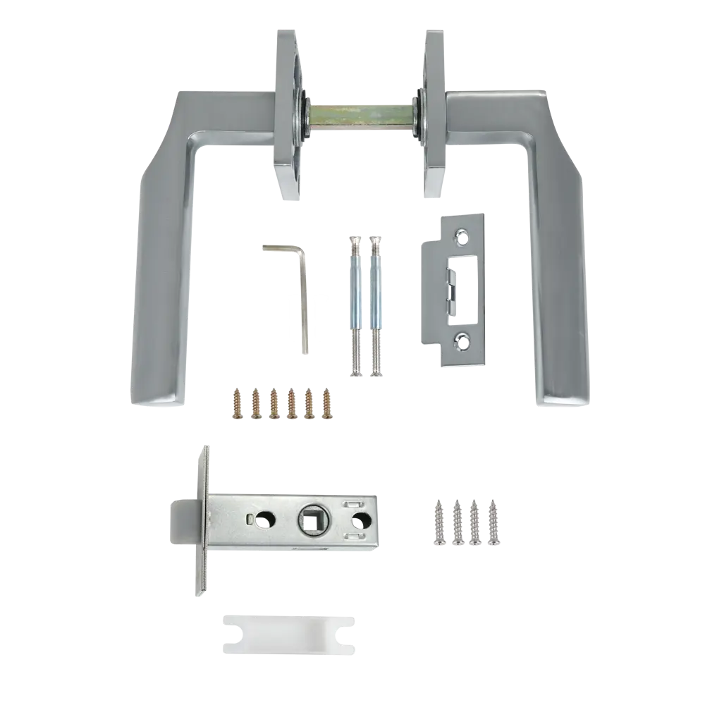 Дверные ручки Edson P8Q2 на розетке в матовом хроме 85165181 STLM-0059287 - Вид №1