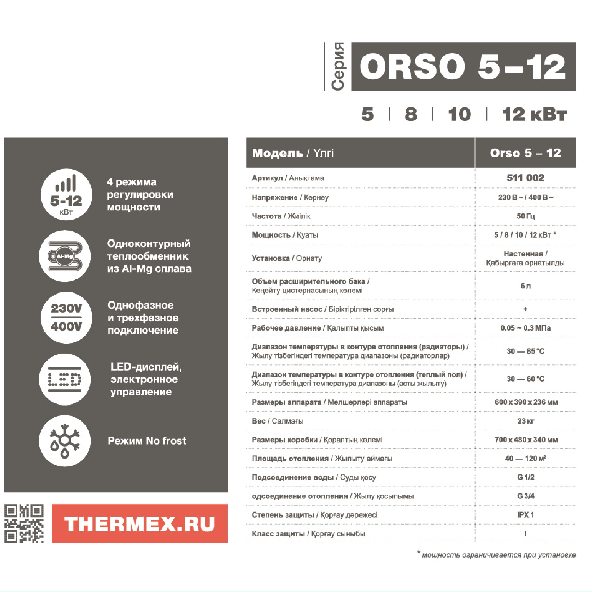 Orso 5-12 котёл электрический