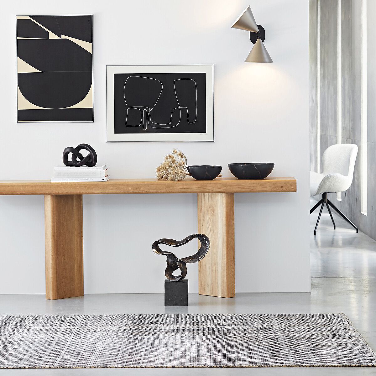 Прямоугольная дубовая консоль AMPM Olaga ARCH-00059796 - Вид №3