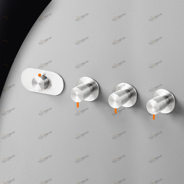 Термостат для душа глянцевая сталь с оранжевой ручкой Toki Radomonte TKI56LCIL24