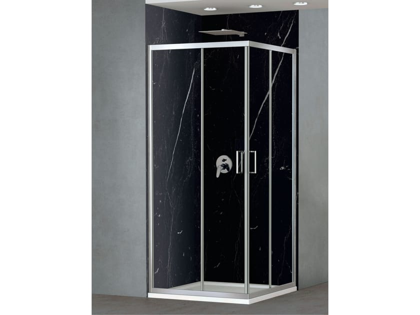 Угловая душевая кабина с раздвижной дверью Metidea Изумруд ARCH-00135359