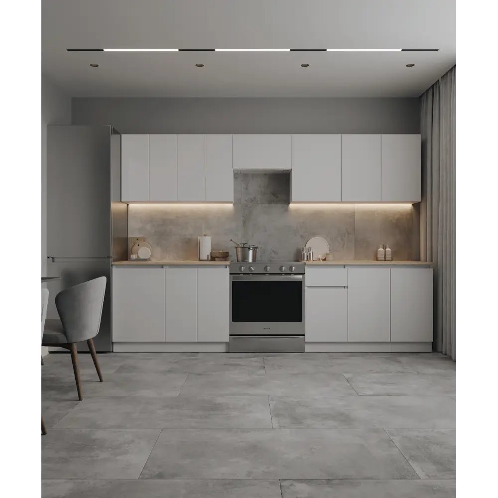 Декоративный фасад для кухонного шкафа под духовку Миус 59.7x7.3 см ЛДСП цвет белый Santreyd STLM-2162104 - Вид №3