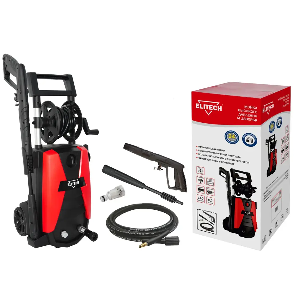 Мойка высокого давления Elitech М1800РБК, 140 бар, 402 л/ч STLM-2098533 - Вид №1