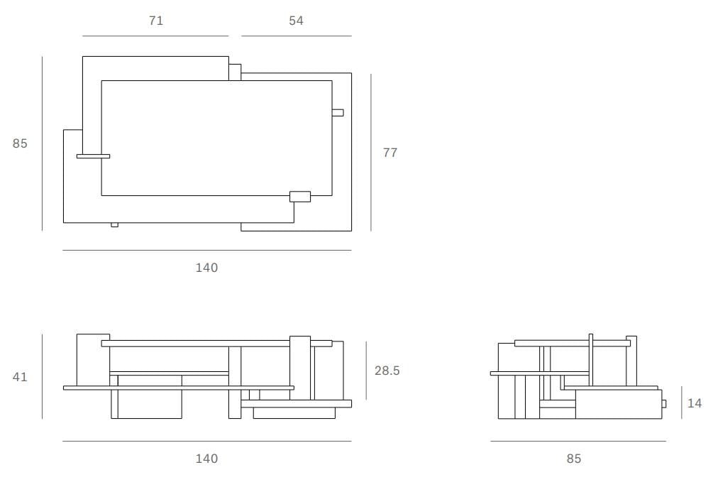 Деревянный низкий прямоугольный журнальный столик с журнальной стойкой Ethnicraft Аннотация ARCH-00084472 - Вид №12