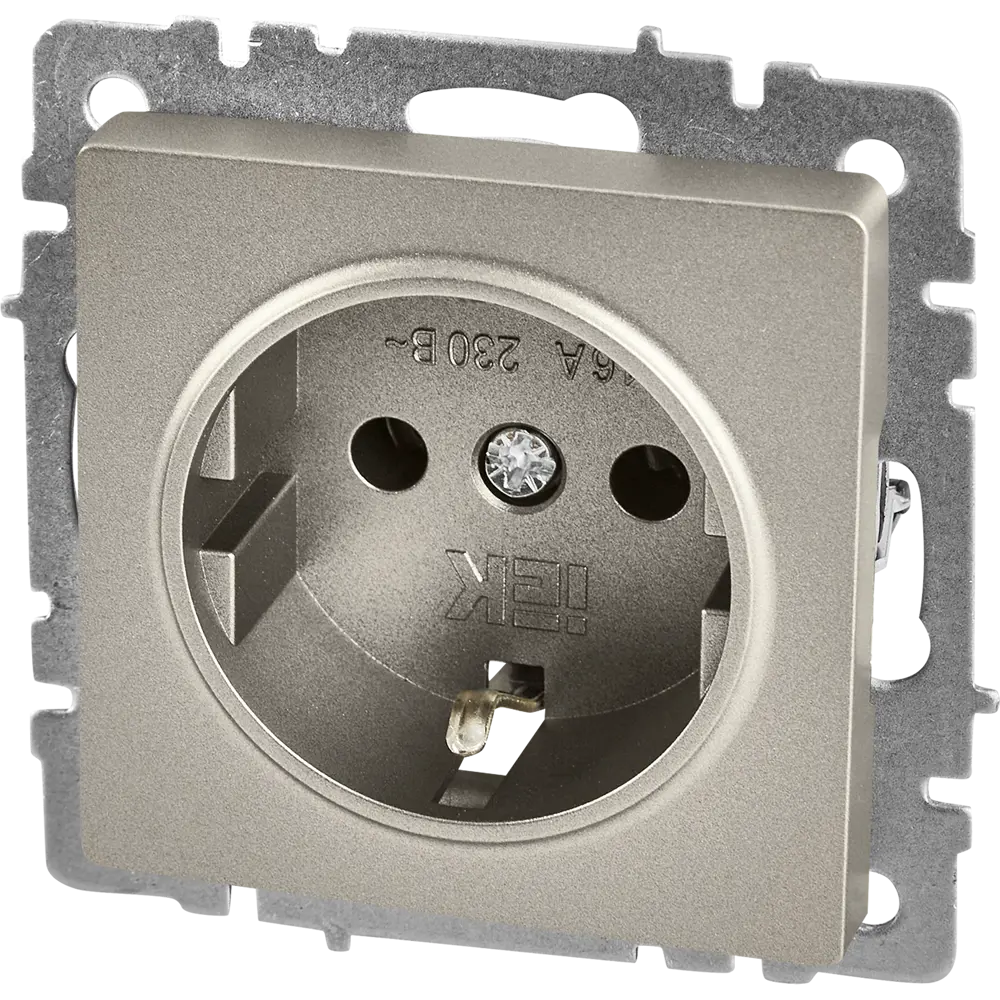 Розетка IEK Brite с заземлением в стальном исполнении 87761608 STLM-1386864 - Вид №1