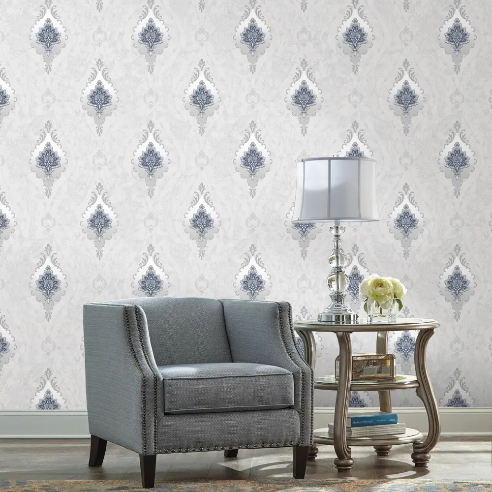 Erismann Firuze: Флизелиновые обои серые с вензельным узором 89350594 STLM-1363596 - Вид №2