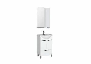 Мебель для ванной Aquanet Асти 55 белый (2 дверцы 1 ящик, зеркало шкаф/полка)