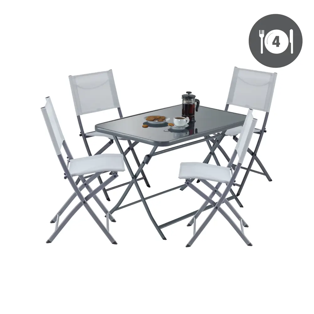 Стул Naterial Emys Origami складной 52x42x83 см сталь светло-серый STLM-2123743 - Вид №11