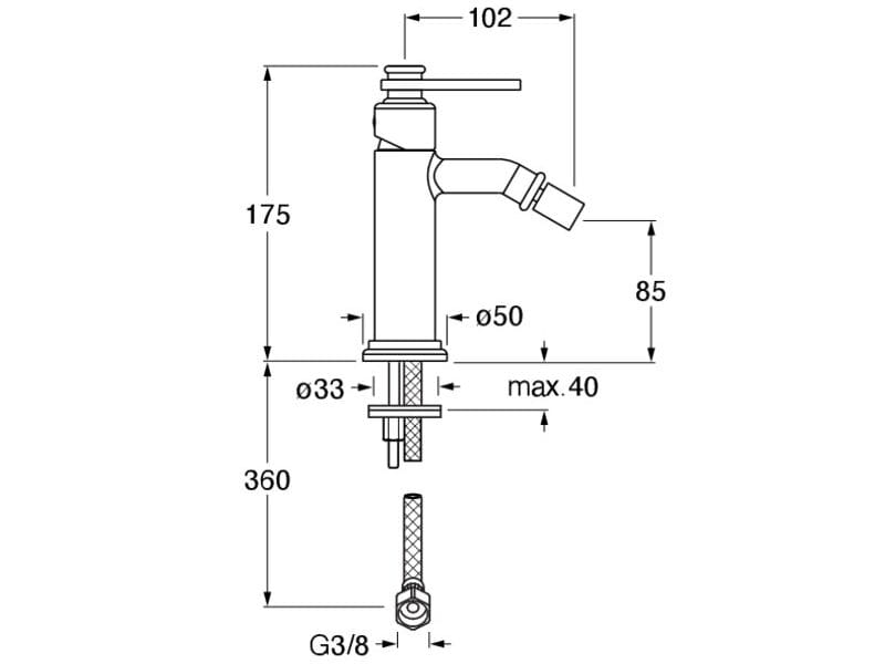 Однорычажный смеситель для биде без слива CRISTINA Rubinetterie Маяк ARCH-00018561