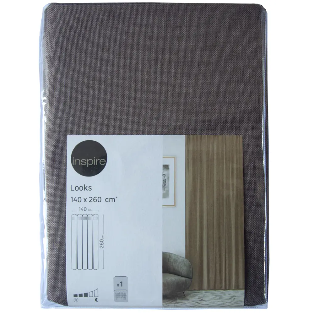Штора на ленте Seasons Looks 140х260 см Тaupe цвет серо-коричневый STLM-2048013 - Вид №6