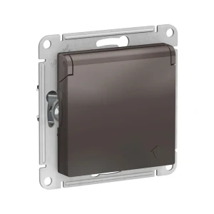 91586358 Розетка встраиваемая Systeme electric AtlasDesign 247096 с заземлением со шторками и крышкой цвет мокко STLM-1528301