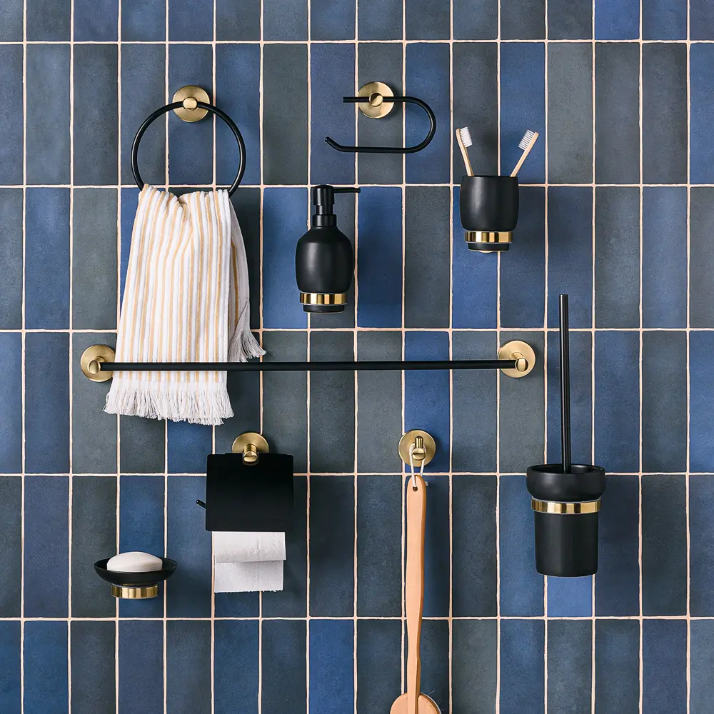 Держатель туалетной бумаги Moroshka Oro Nero цвет чёрный/олотой STLM-2142784 - Вид №4