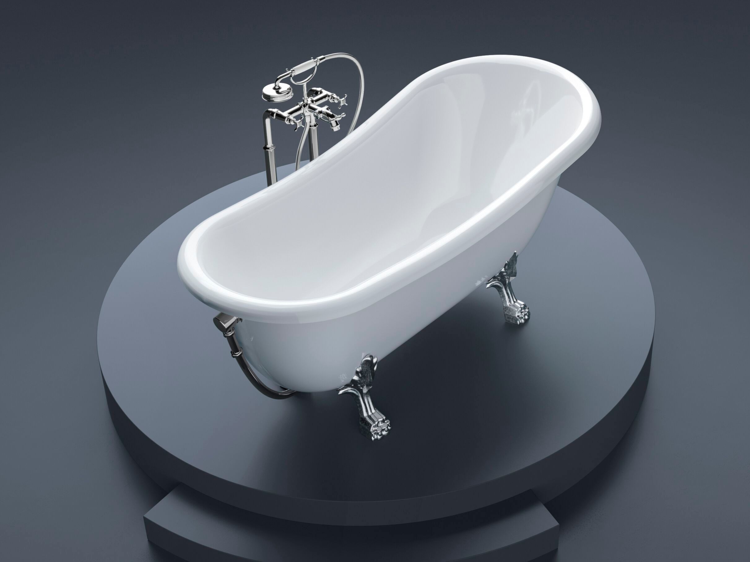 Ванна в центре овальной комнаты на ногах Gruppo Treesse мебель для ванной комнаты-отдельно стоящие ванны ARCH-00036171 - Вид №3