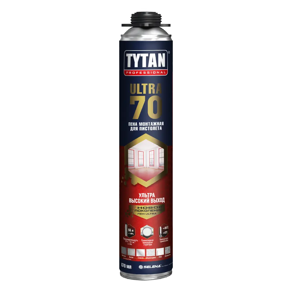Пена монтажная пистолетная Tytan Ultra Fast 70 870 мл STLM-2004968