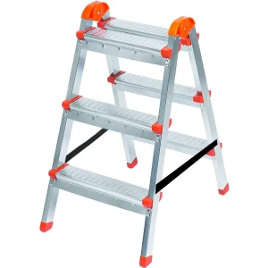 Стремянка-табурет стальная Zalger двусторонняя 3 ступени