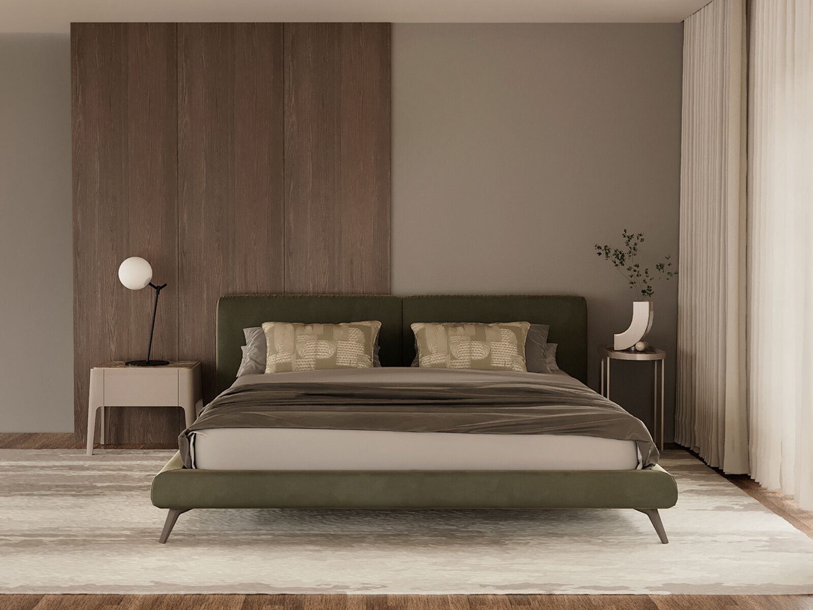 Деревянная прямоугольная тумбочка с ящиками ANA ROQUE INTERIORS ARCH-00004115 - Вид №1