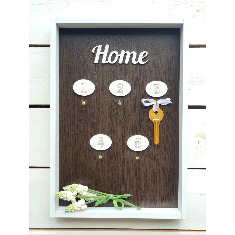 Ключница с 5 крючками Home 20x30x5 мм МДФ цвет белый Santreyd STLM-2157289 - Вид №2