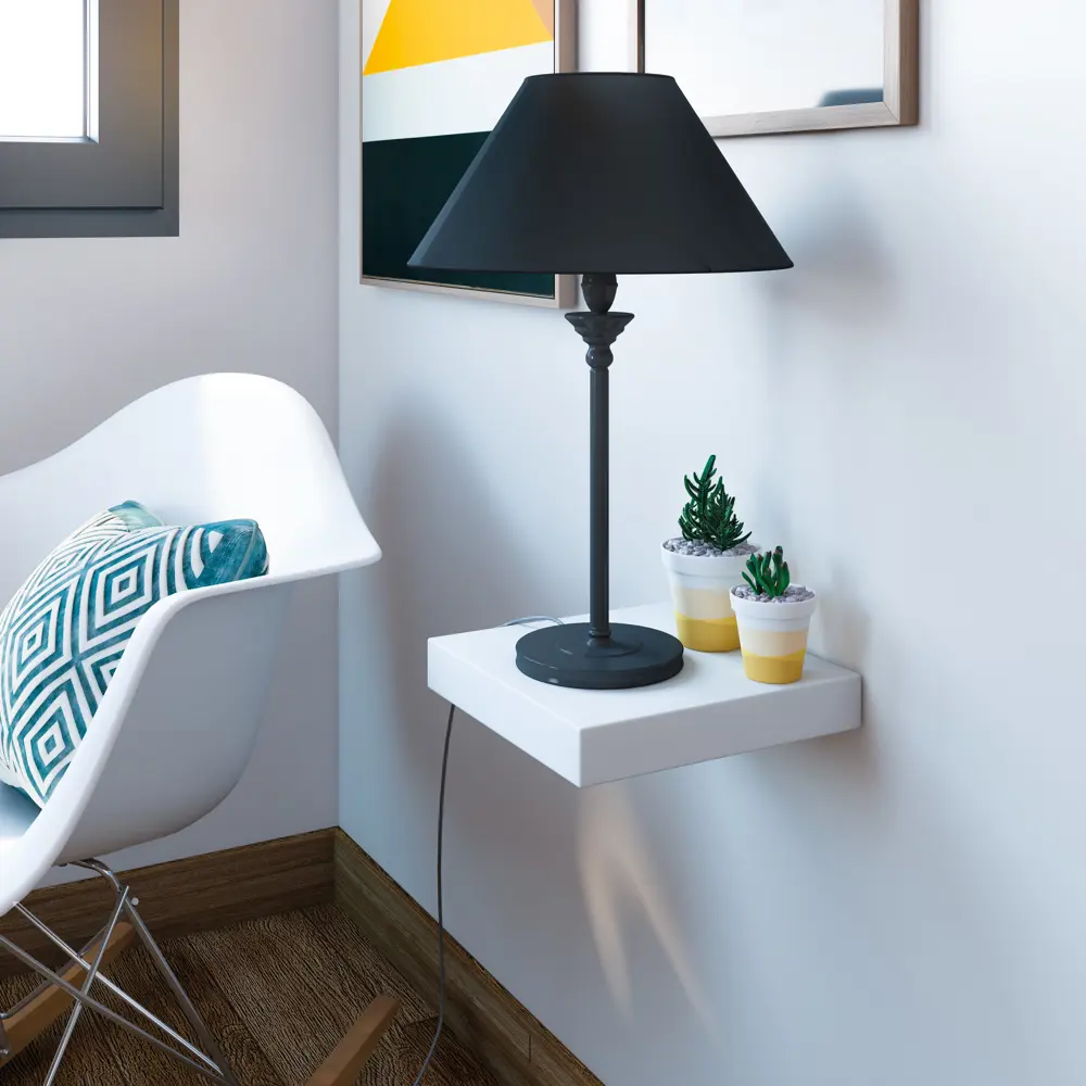 Полка мебельная прямая 23x23.5x3.8 см МДФ цвет белый SPACEO STLM-2017633 - Вид №4