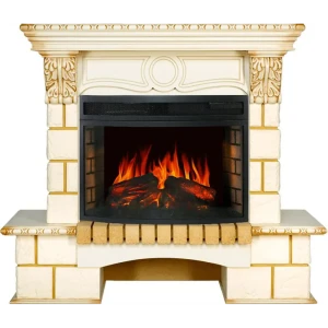Каминокомплект Royal Flame Pierre Luxe под Dioramic 25 LED FX 1.5 кВт цвет слоновая кость