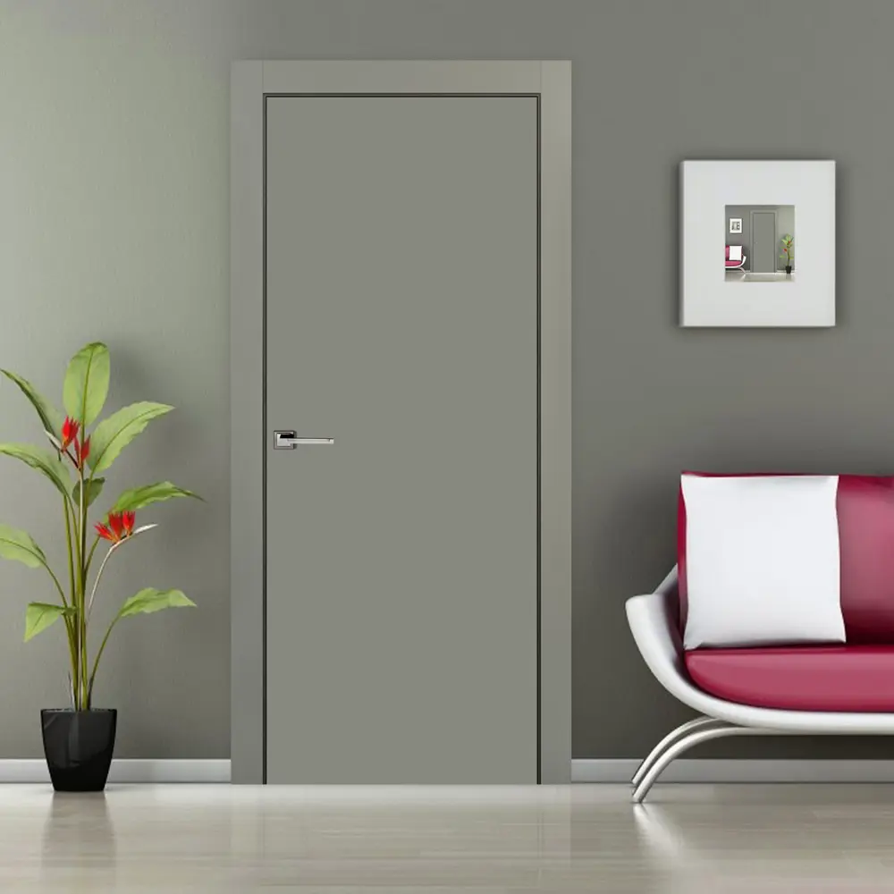 Дверь межкомнатная глухая Этна 80x200 см эмаль цвет грей с замком ПРИНЦИП STLM-2129874 - Вид №7