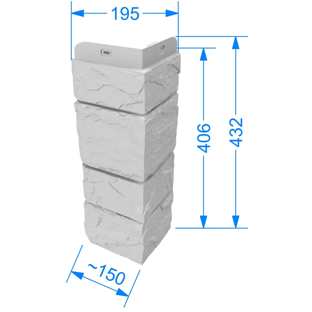 Угол наружный Dacha Камень крупный цвет серый DÖCKE STLM-2068137 - Вид №1