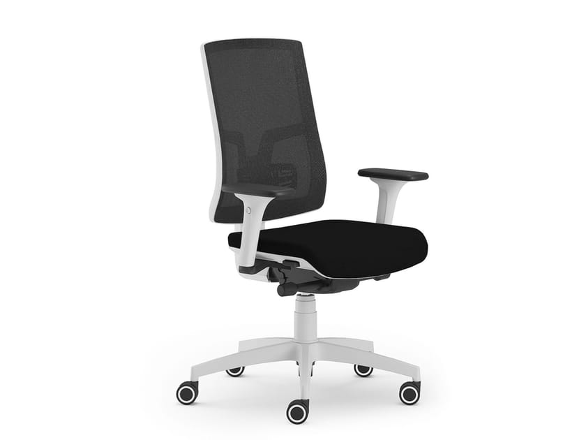 5-спицевое вращающееся офисное кресло с регулируемой высотой CUF Milano ORIA WHITE RETE ARCH-00104815