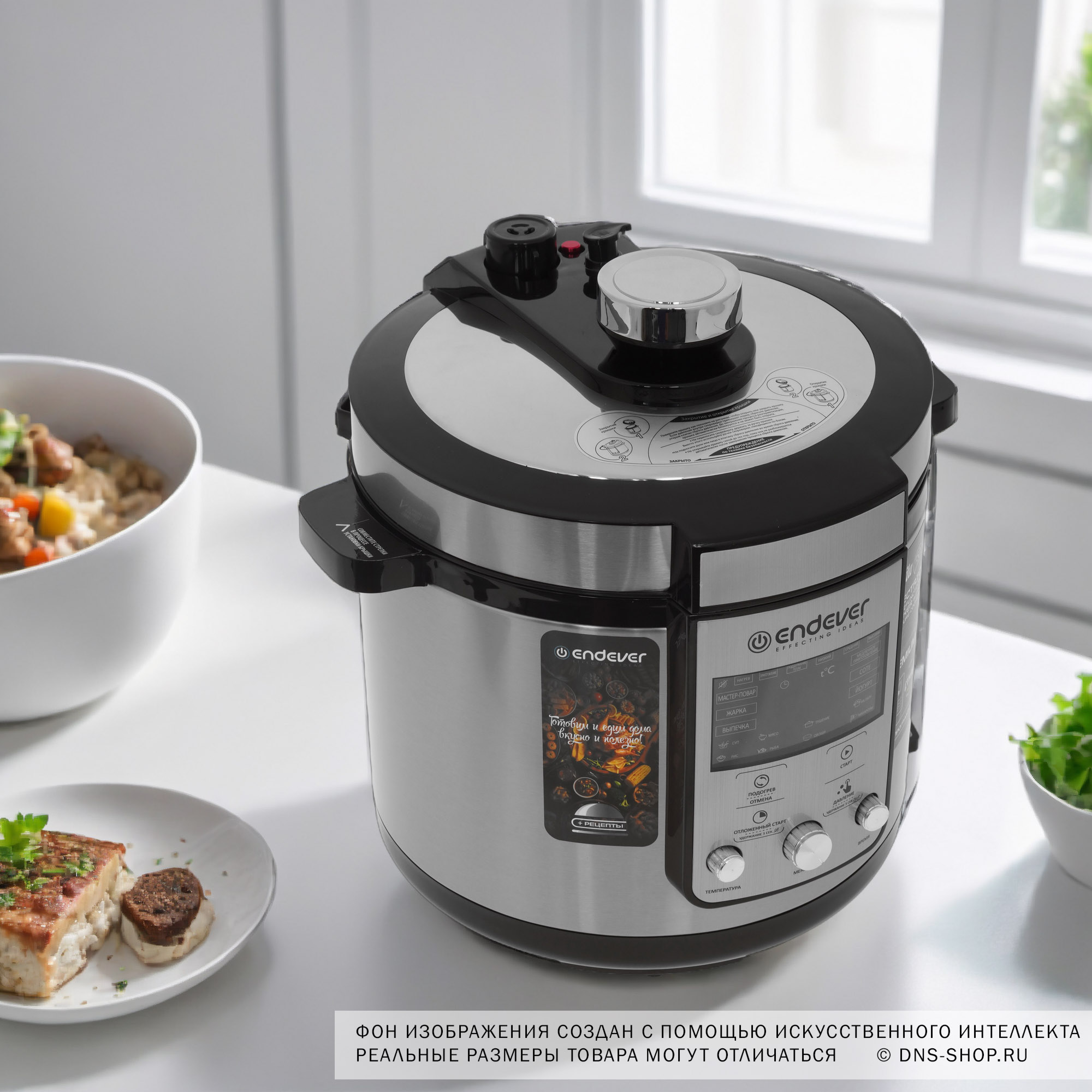 9229152 Мультиварка-скороварка Endever Vita-150 серебристый STDN-0010295 - Вид №12