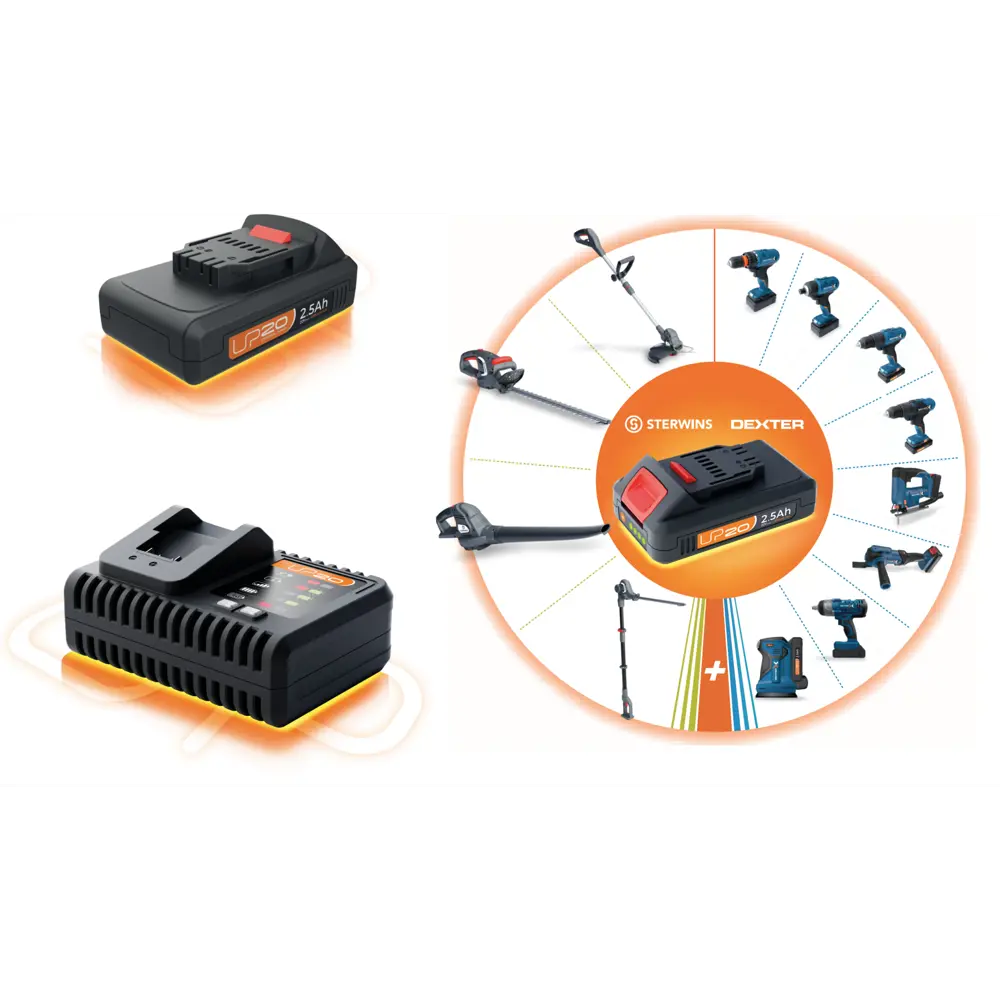Комплект для зарядки аккумуляторов Lexman 20 В Li-ion, 1x2.5 Ач STLM-2204759 - Вид №3