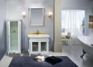POESIA 90 Bianco con argento opaco Комплект мебели в ванную BAGNOPIU