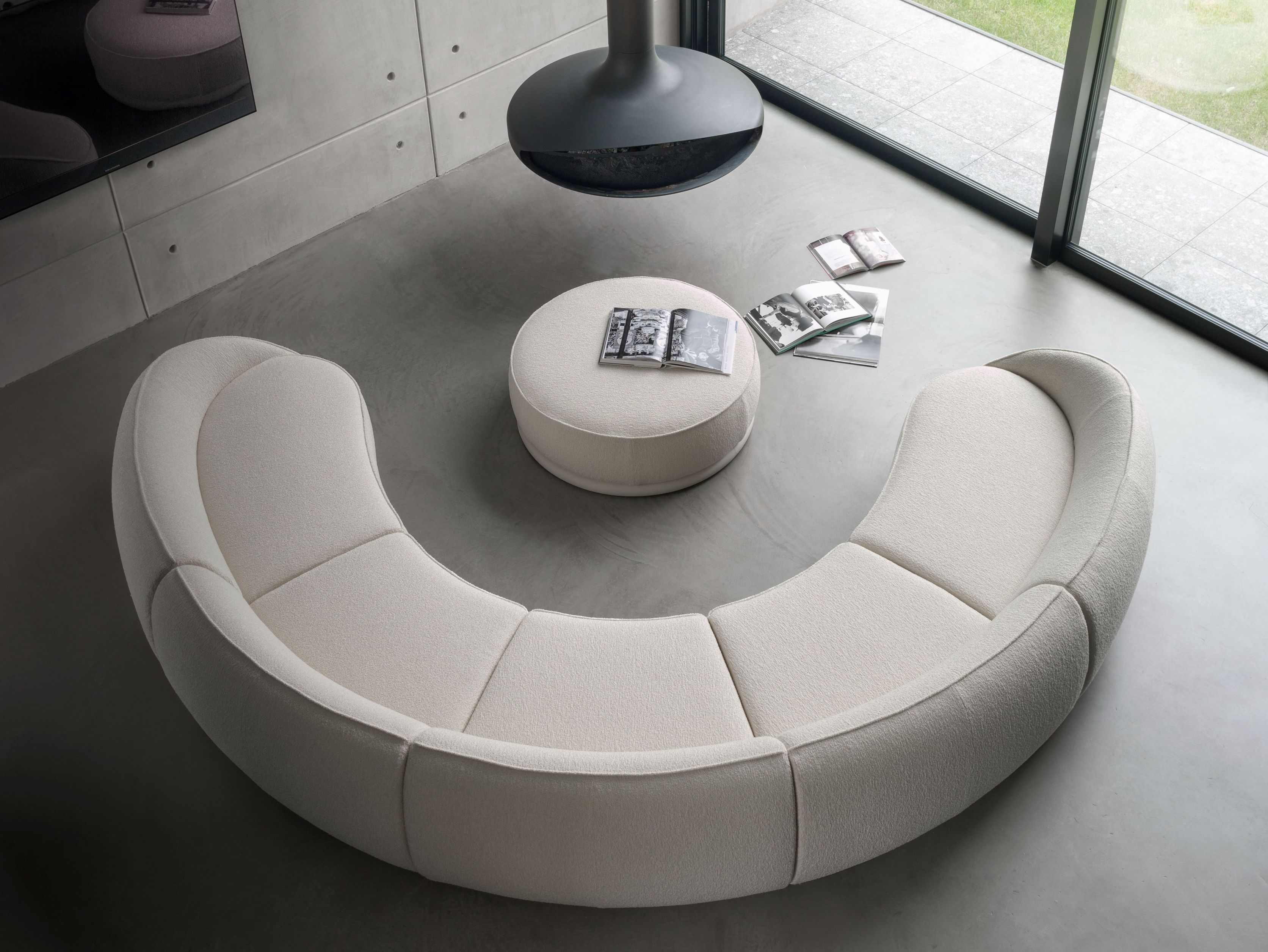 5-местный изогнутый тканевый диван GHIDINI1961 объятия ARCH-00095209 - Вид №6