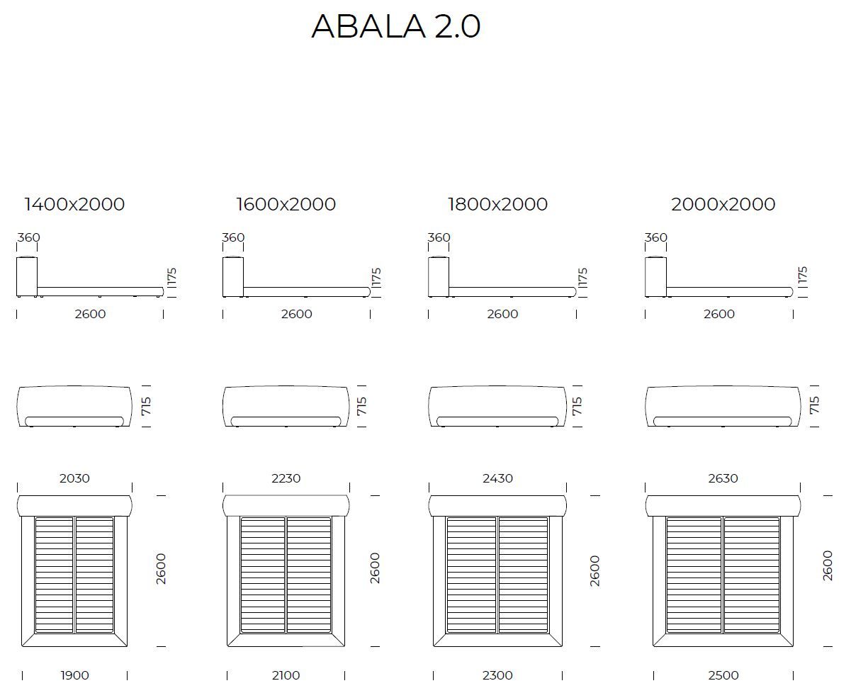 Двуспальная кровать из ткани с мягким изголовьем Nobonobo ABALA ARCH-00058846 - Вид №4