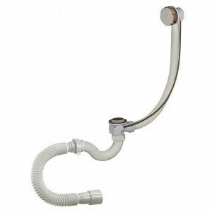 Сифон для ванны с переливом и гибк. трубой (полуавтомат) А-24089 (О)  А-24089