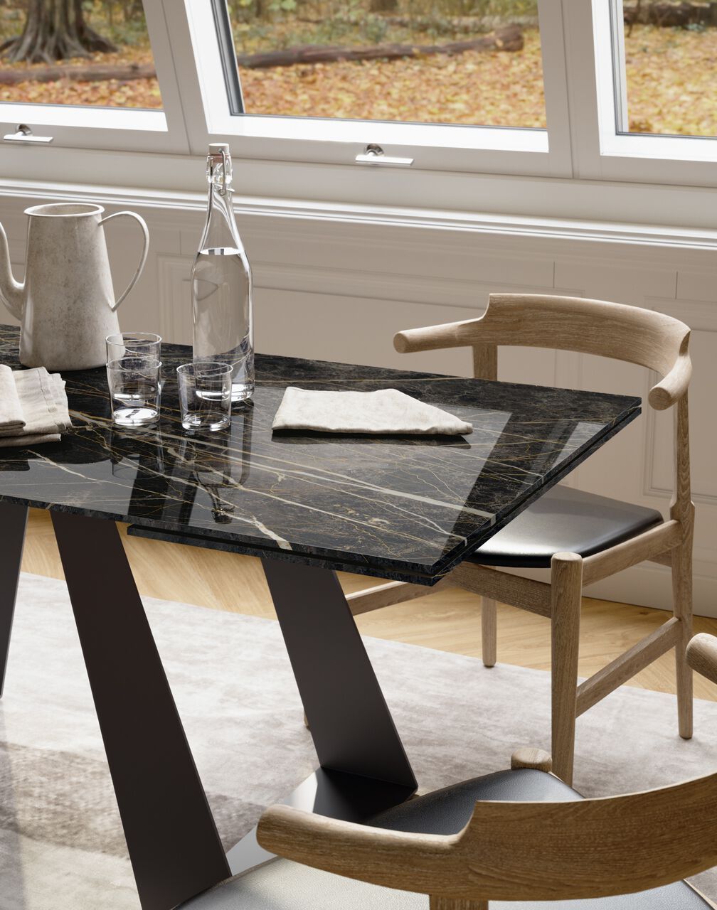 Выдвижной обеденный стол с керамогранитной столешницей CERAMICA FONDOVALLE SHAPE ARCH-00067298 - Вид №1