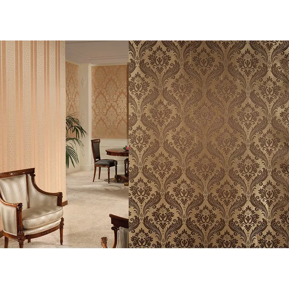 Ткань «Вензель» 1 п/м 145 см жаккард цвет коричневый ТОРГОВЫЙ ДОМ ТЕКСТИЛЬ STLM-2131530 - Вид №3