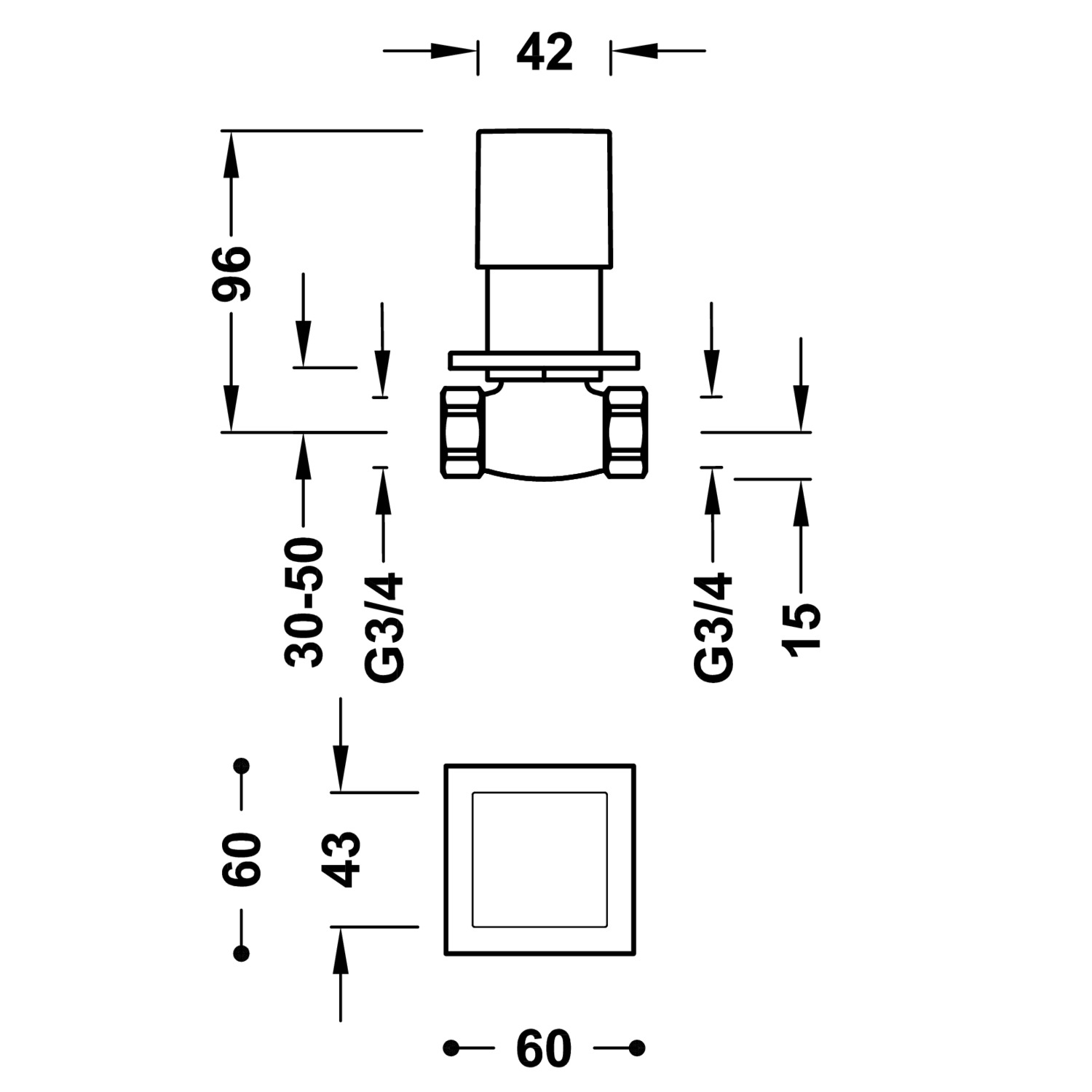 Гаечный ключ для скрытого монтажа-107511 TRES  - Вид №1