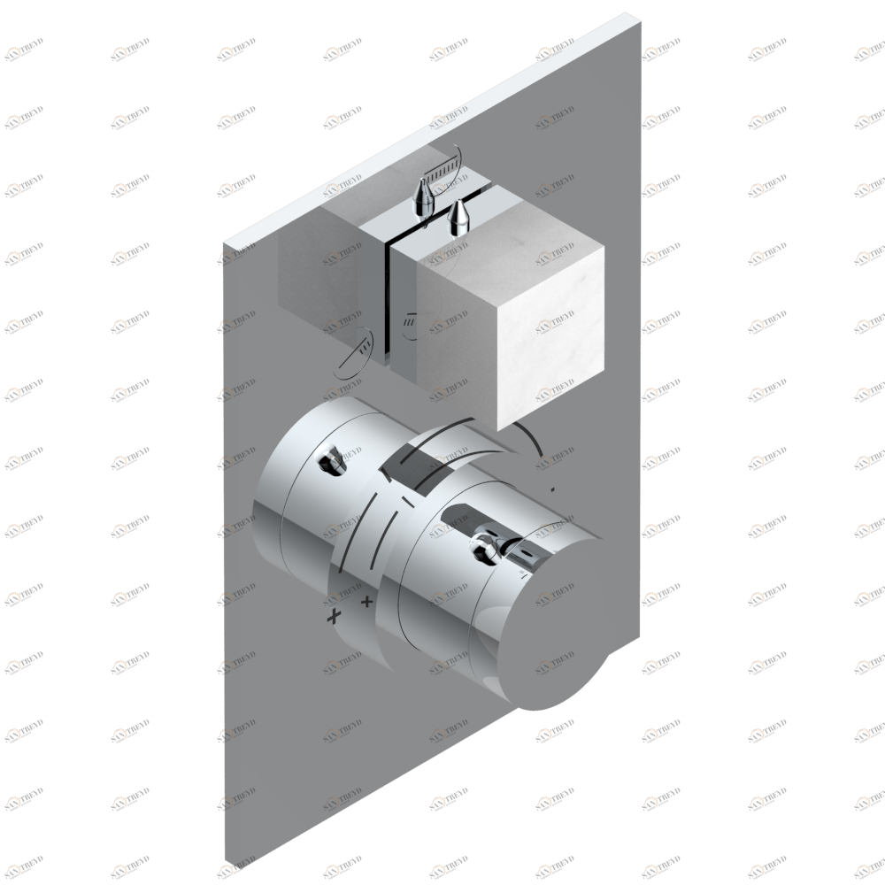 G3V-5600BE Ручки регулировки для термостата THG с переключателем на 3 выхода арт.5600AE Thg-paris Montaigne marbre blanc Vénus Хром G3V 5600BE  A02 CAT.A
