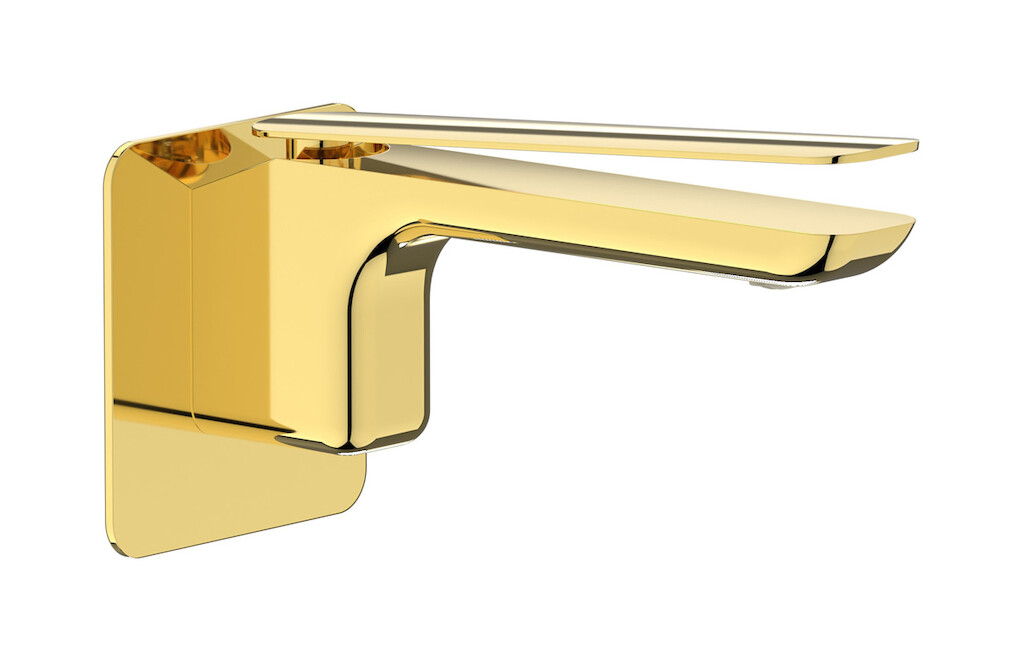 Встроенный в стену смеситель для раковины на 1 отверстие в комплекте с донным клапаном WE ARE IB k2209oo Gold K2