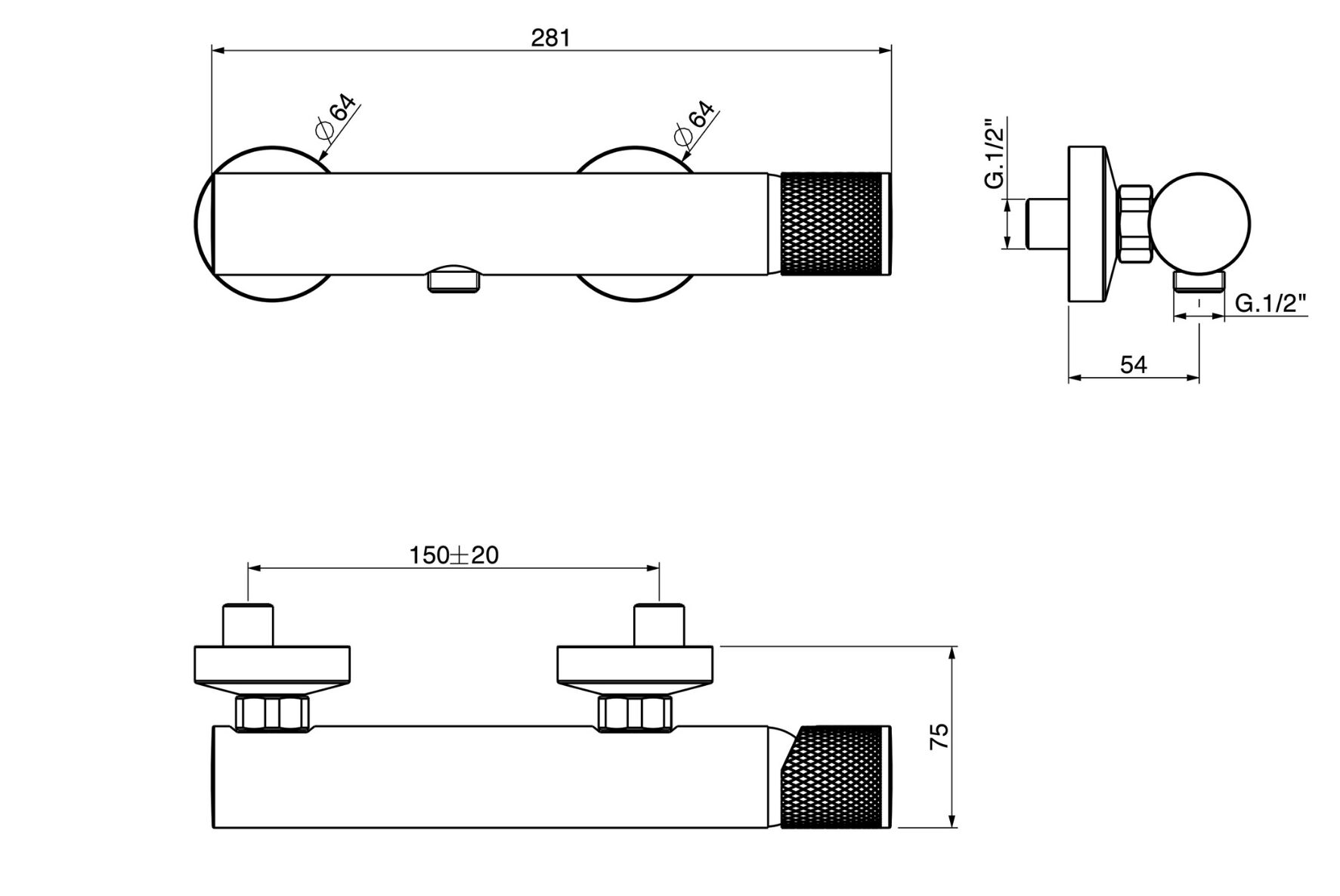 Смеситель для душа на открытом воздухе GATTONI MD ARCH-00142455 - Вид №2
