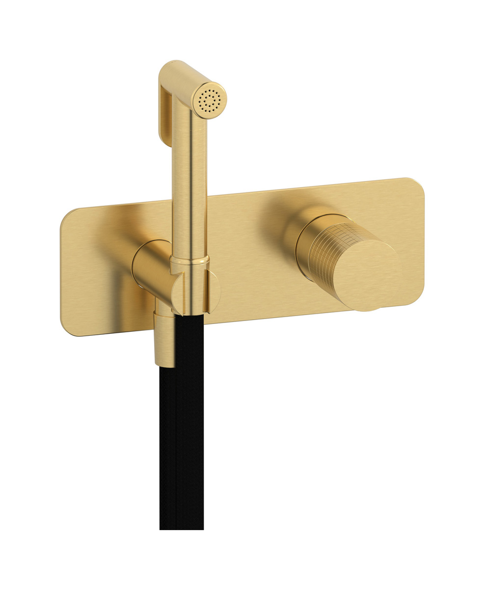 Внешние части гигенического душа со смесителем. WE ARE IB ga706os Brushed Gold Gatsby