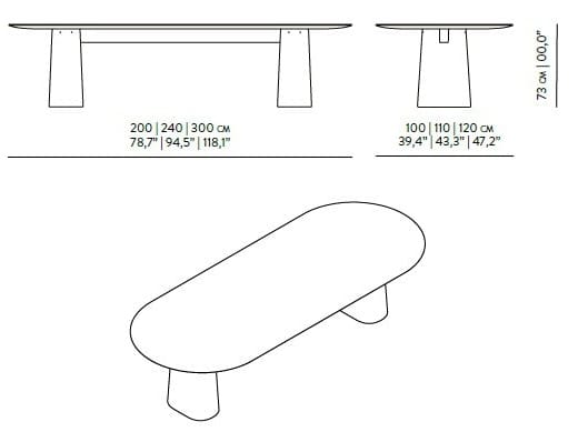 Деревянный овальный стол с травертиновым основанием Wewood Anchor ARCH-00015145 - Вид №9