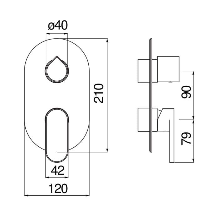 Однорычажный смеситель для душа с переключателем Nobili Dress ARCH-00005637 - Вид №7