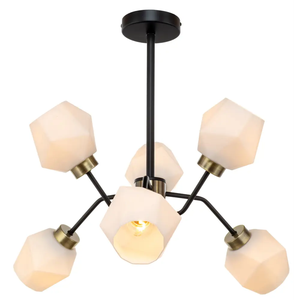 Люстра на штанге Lamplandia Geometry L1433, 6 ламп, 20 м², цвет черный STLM-2021432 - Вид №2