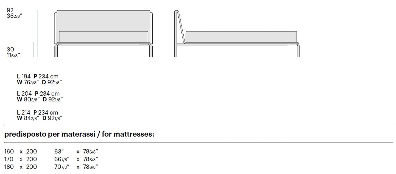 Съемная кровать из ткани с мягким изголовьем Bolzan Изгиб ARCH-00117703 - Вид №4