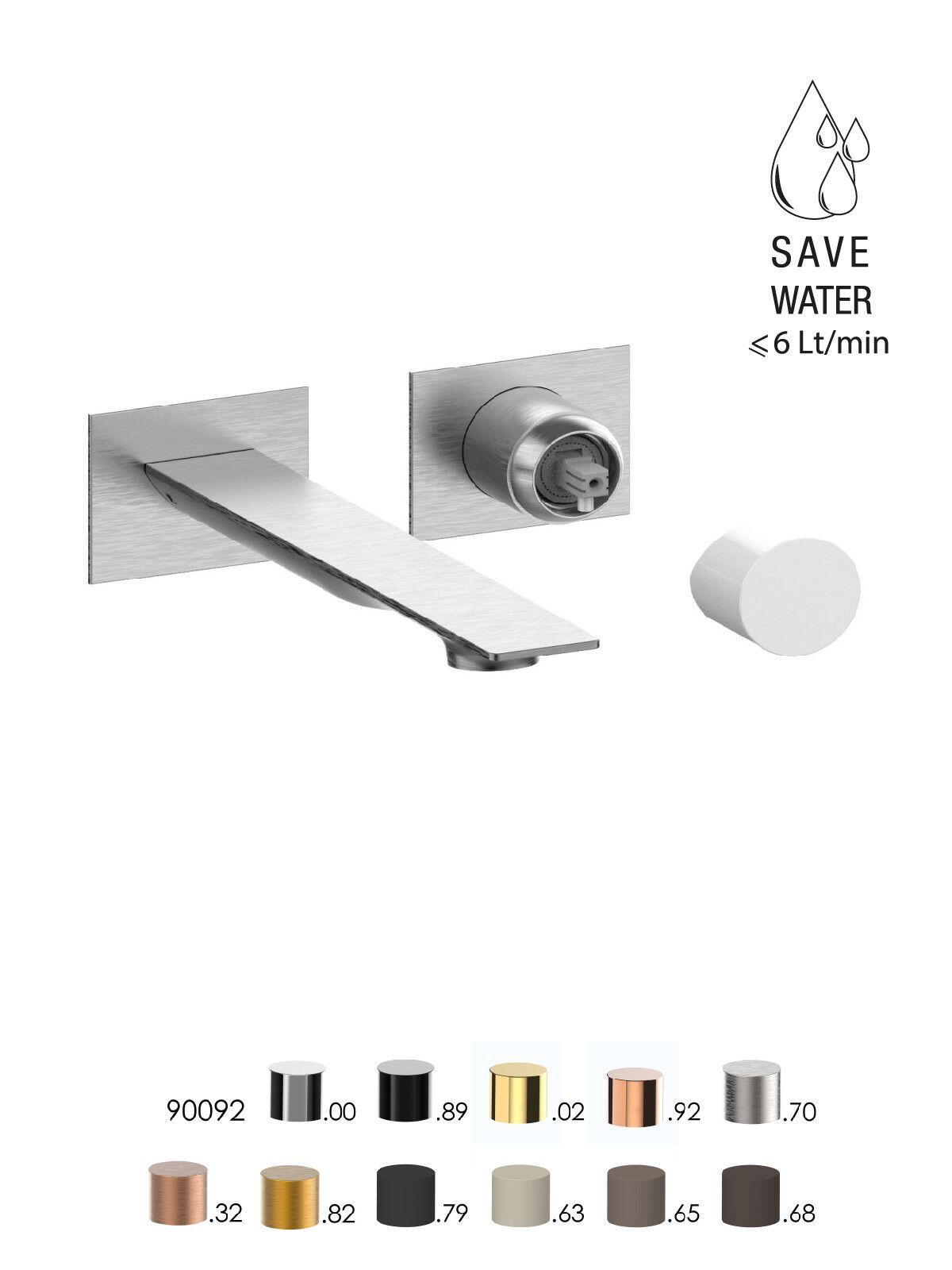 Однорычажный смеситель для раковины с 2 отверстиями без слива Rubinetterie Frattini Narciso S ARCH-00063765 - Вид №14