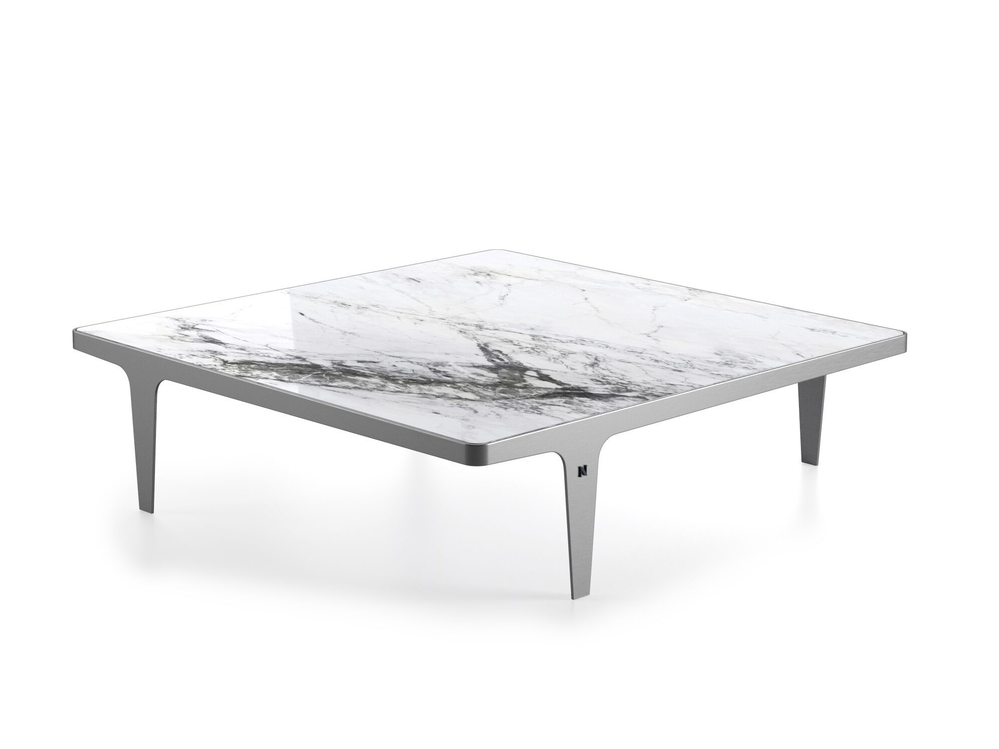 Низкий квадратный журнальный столик с мраморной столешницей Natuzzi Italia Herman ARCH-00030433 - Вид №1