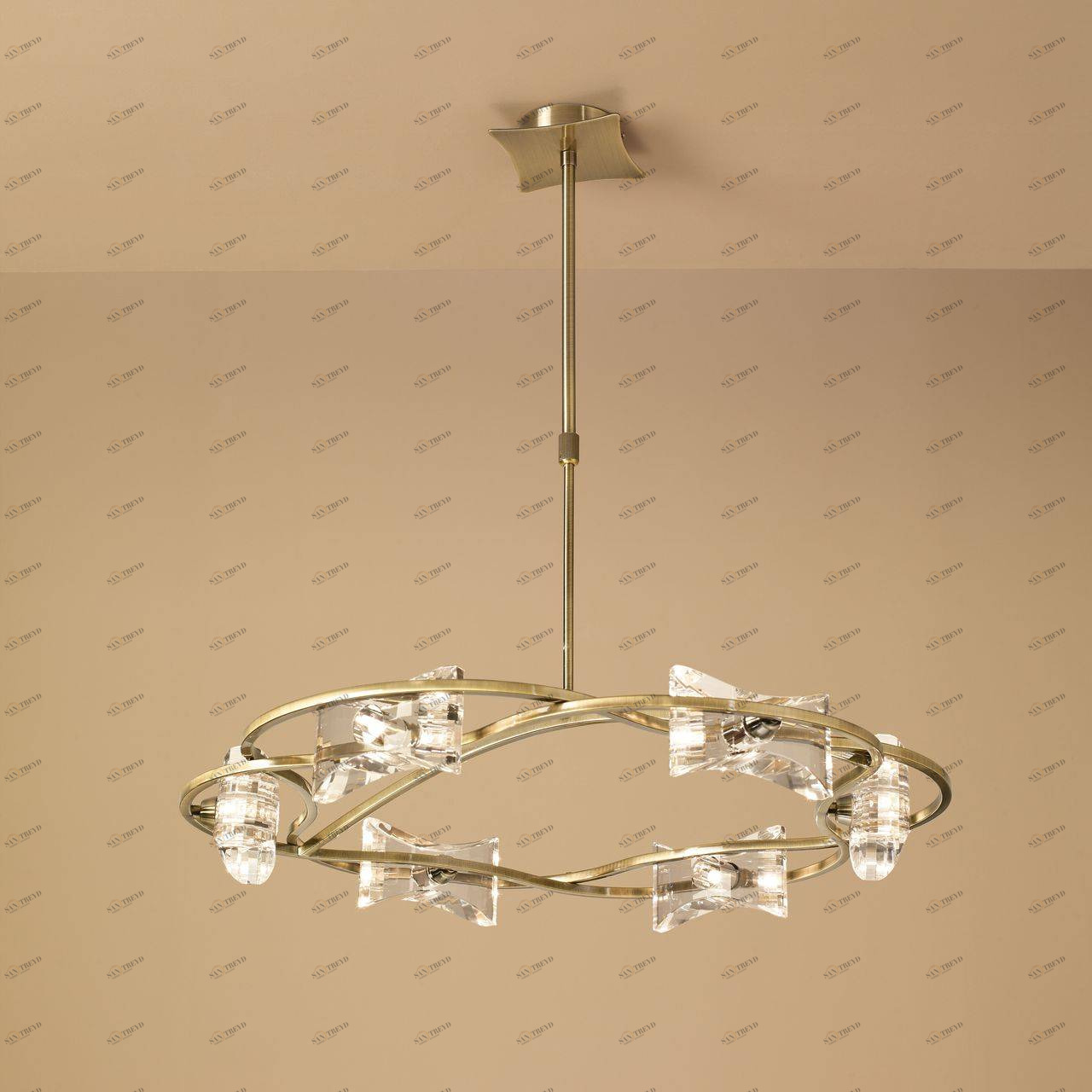 Подвесная люстра Mantra Krom 0867 MANTRA ДИЗАЙНЕРСКИЕ, KROM BRONZE 055865 Бронза 